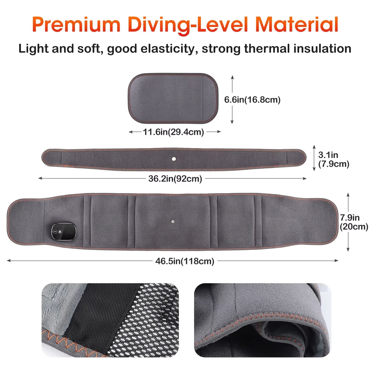3-in-1 Lumbar Support Belt: Massage – Heat Therapy – Regeneration Therapy